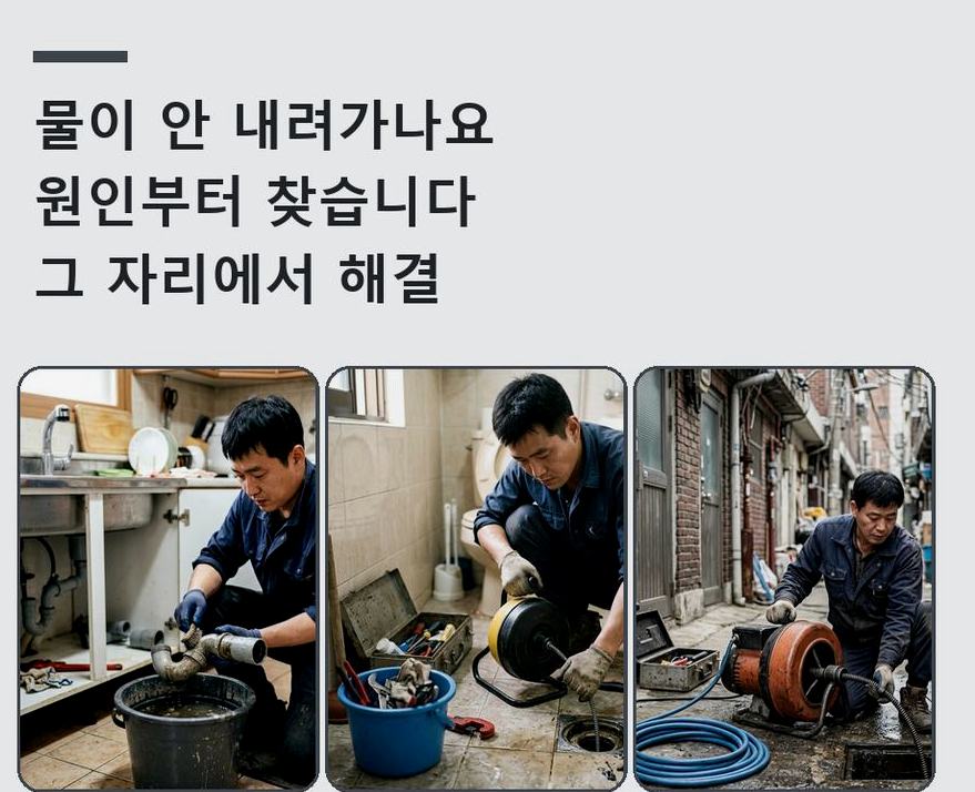 서울 중구 수하동 하수구막힘 빠른 해결 현장 작업 사진 - 배관해결사