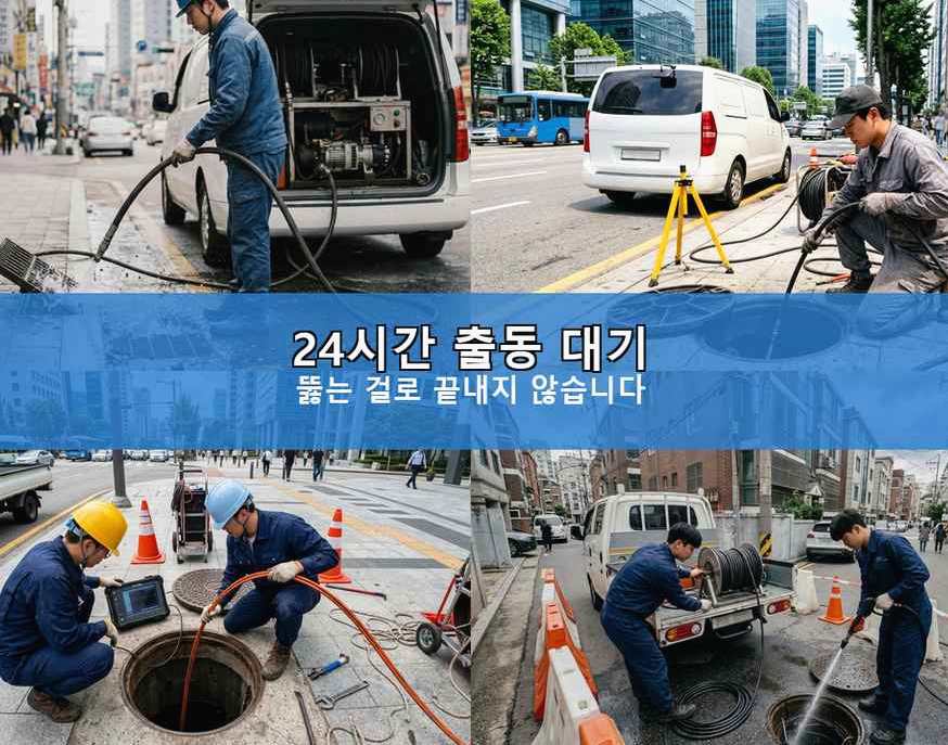 서울 중구 순화동 배수구막힘 원인 진단 현장 작업 사진 - 배관해결사