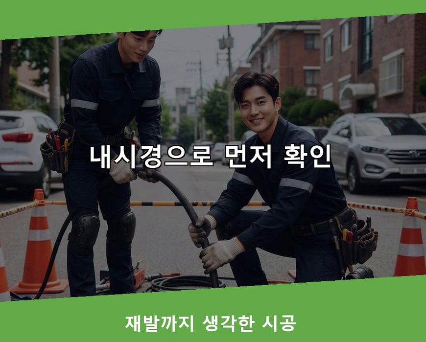 서울 마포구 신수동 싱크대막힘 고압세척·관통 작업 모습