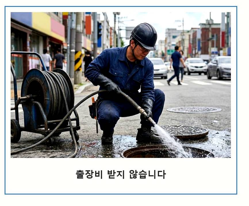 서울 마포구 연남동 배수구막힘 고압세척·관통 작업 모습