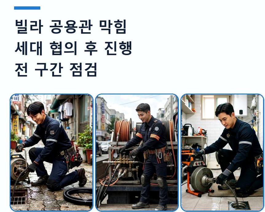 서울 송파구 신천동 변기막힘 원인 진단 현장 작업 사진 - 배관해결사