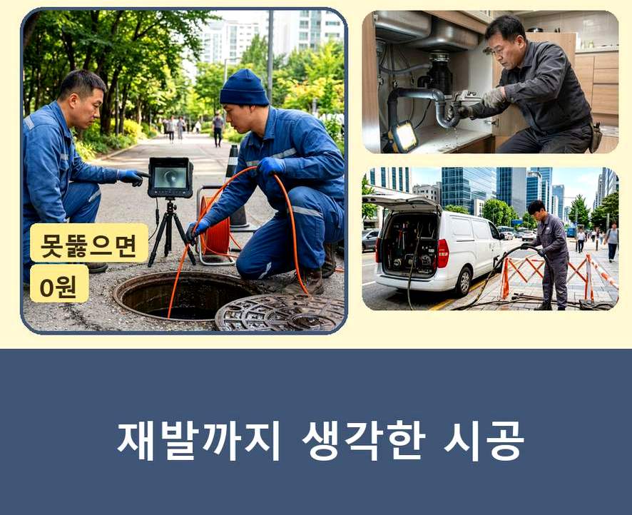 부천시원미구 심곡동 배관청소 뚫음 현장 작업 사진 - 배관해결사