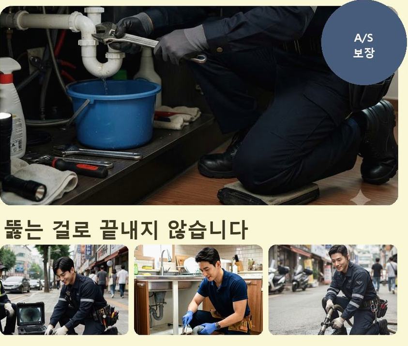 부천시원미구 상동 하수구막힘 고압세척·관통 작업 모습