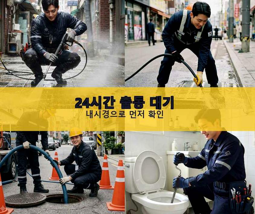 부천시소사구 심곡본동 화장실 하수구막힘 전문 업체 현장 작업 사진 - 배관해결사