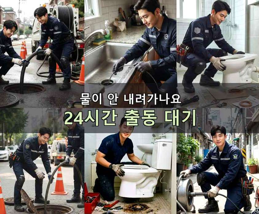 구리시 아천동 배관청소 긴급출동 현장 작업 사진 - 배관해결사