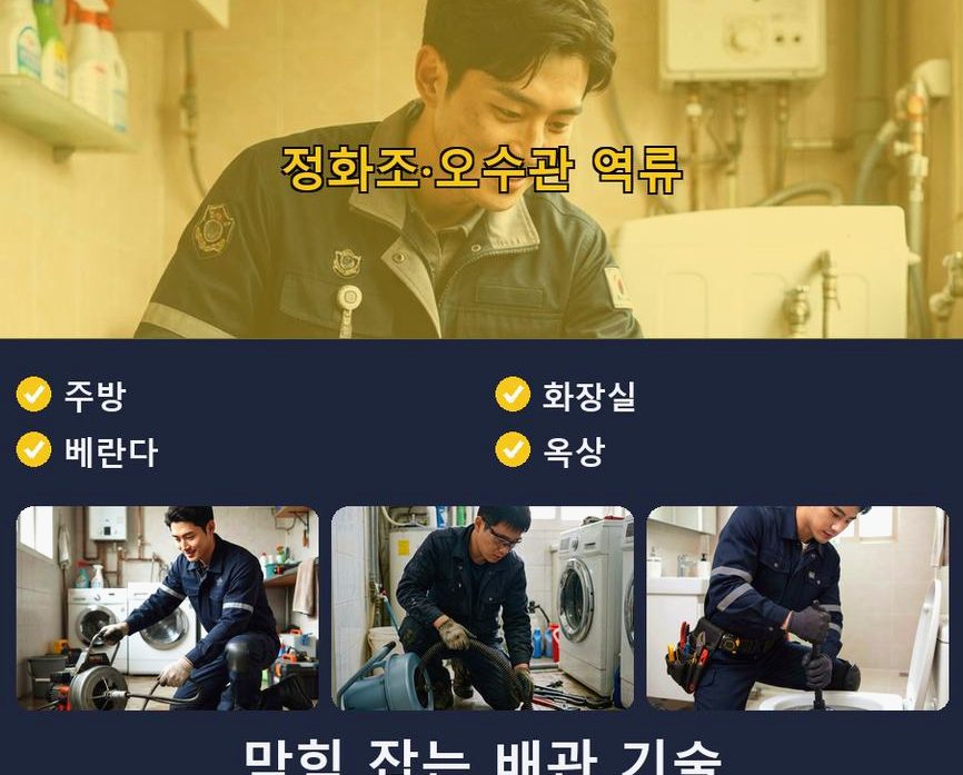 서울 마포구 합정동 하수구막힘 고압세척·관통 작업 모습