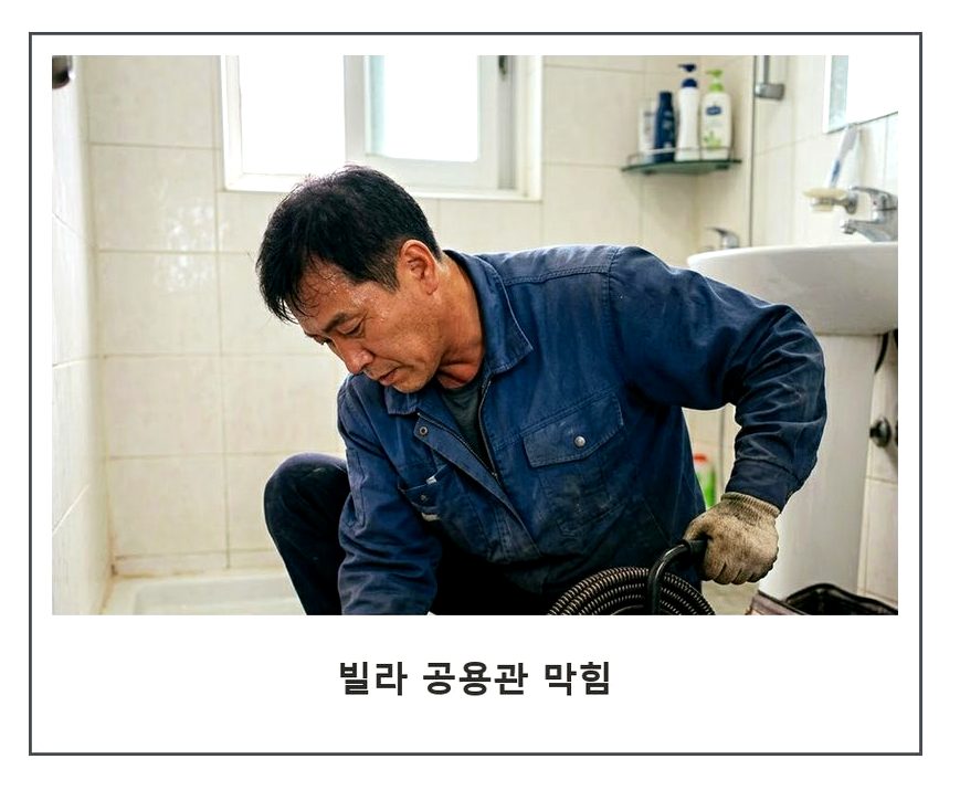 안양시동안구 부림동 싱크대막힘 고압세척·관통 작업 모습
