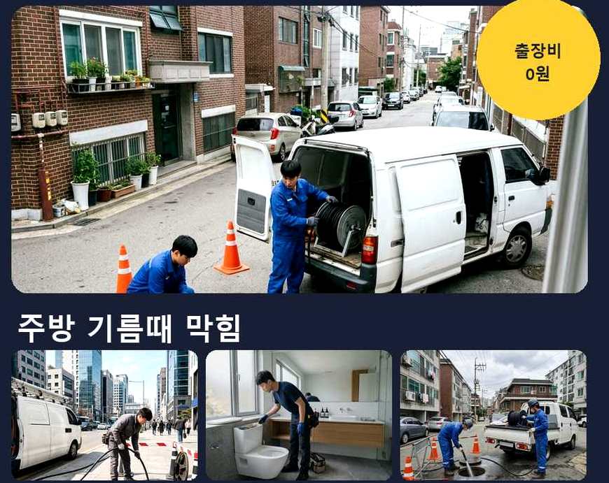안양시만안구 안양동 욕실 배수구막힘 업체 현장 작업 사진 - 배관해결사