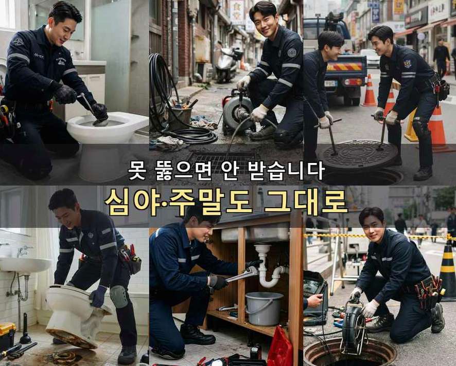 안양시만안구 석수동 하수구막힘 고압세척·관통 작업 모습