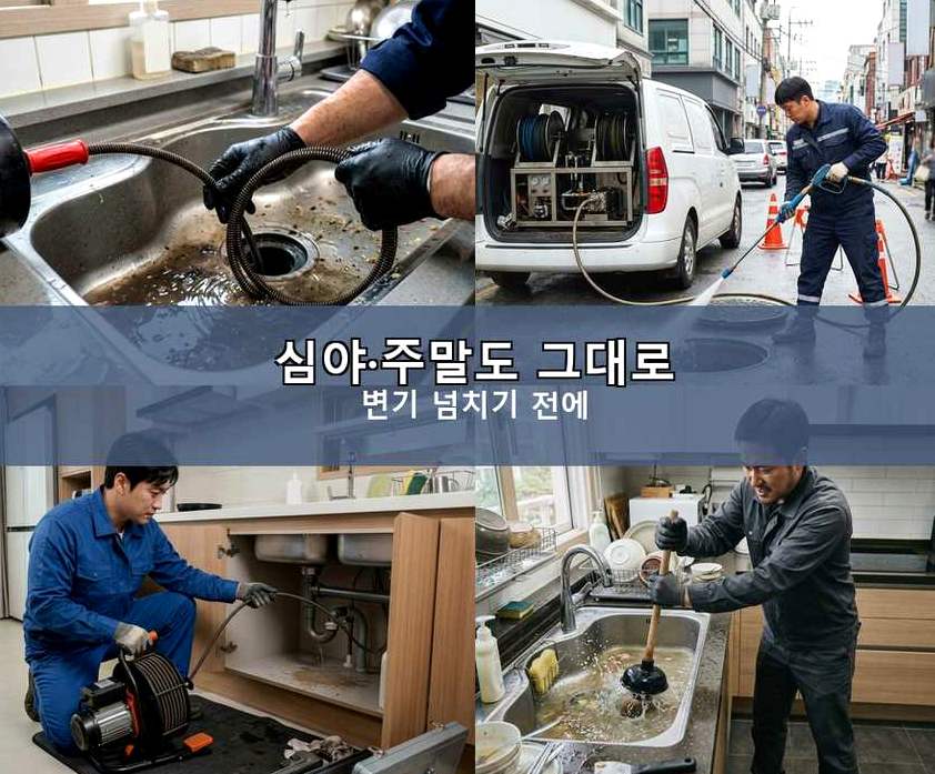 시흥시 안현동 변기막힘 비용 현장 작업 사진 - 배관해결사