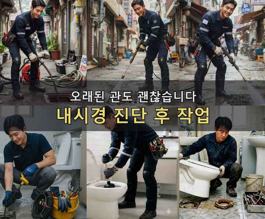 성남시분당구 야탑동 변기막힘 당일 처리 현장 작업 사진 - 배관해결사
