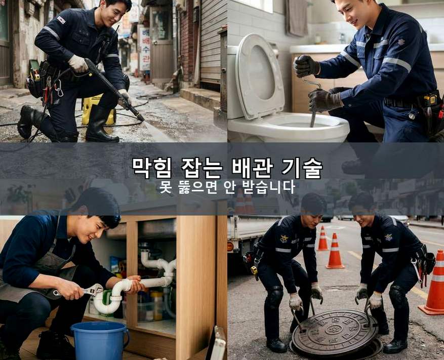 부천시원미구 약대동 세탁기 배수구막힘 가격 안내 현장 작업 사진 - 배관해결사