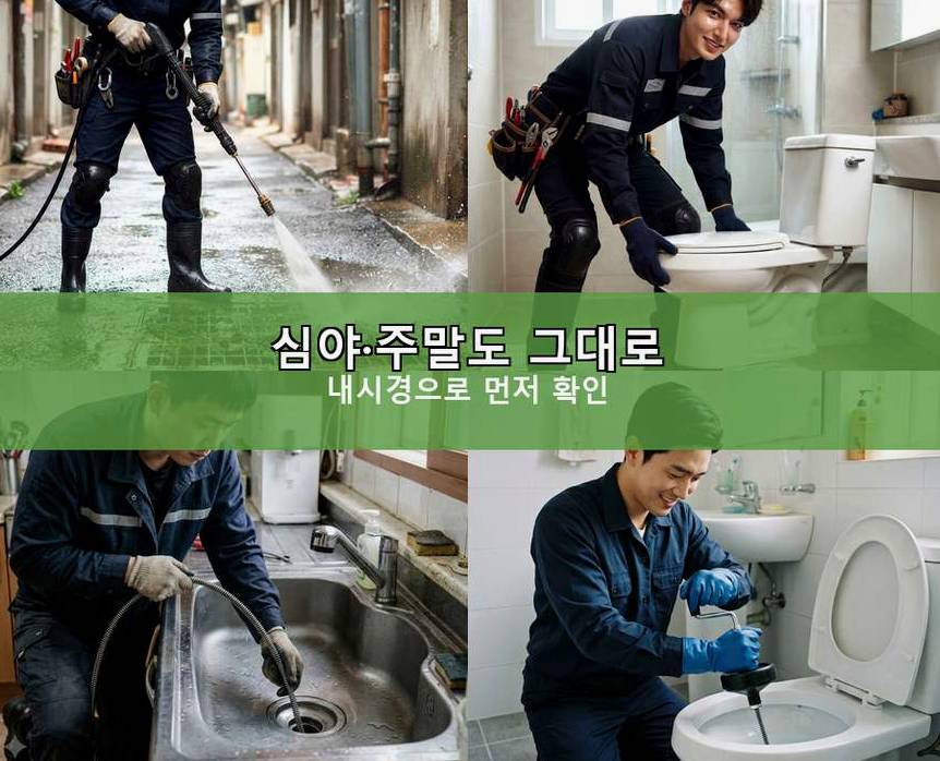 부천시원미구 역곡동 변기막힘 고압세척·관통 작업 모습