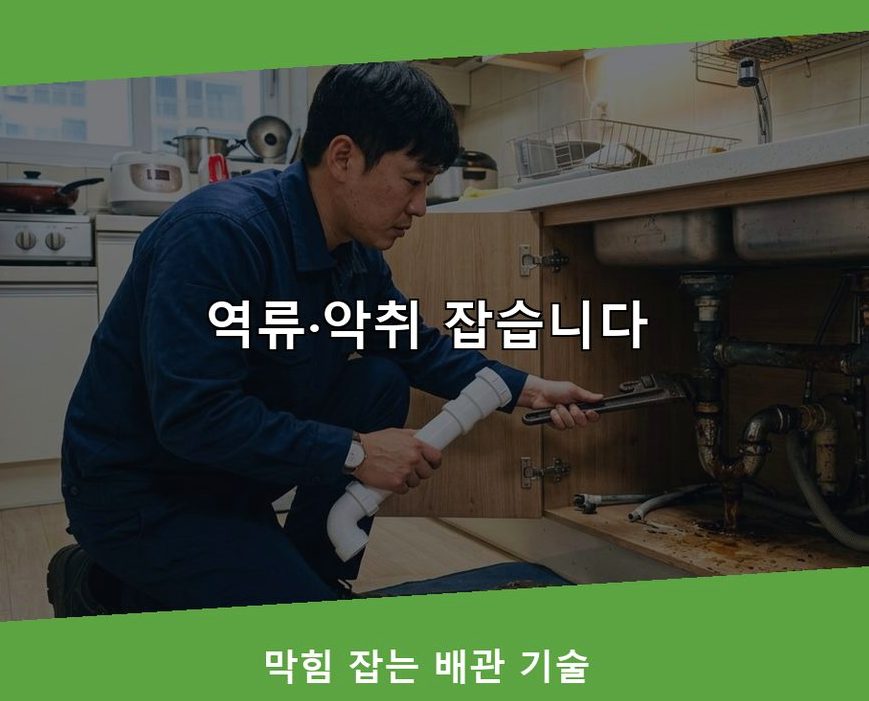 부천시원미구 약대동 욕실 배수구막힘 빠른 해결 현장 작업 사진 - 배관해결사