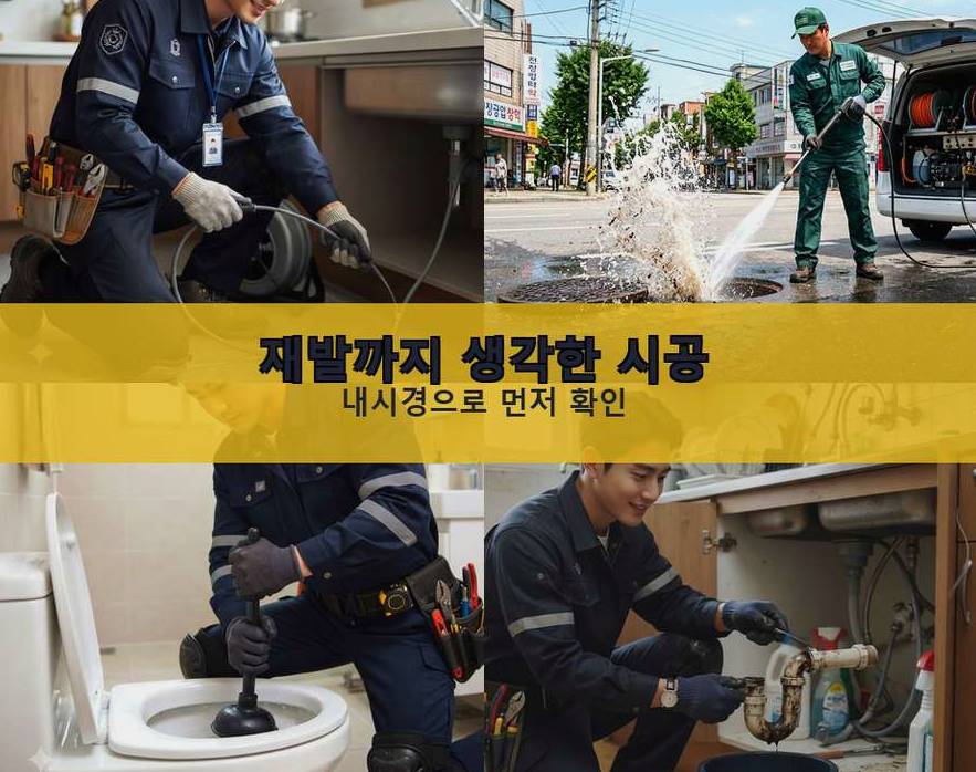 부천시원미구 약대동 하수구 역류 빠른 해결 현장 작업 사진 - 배관해결사
