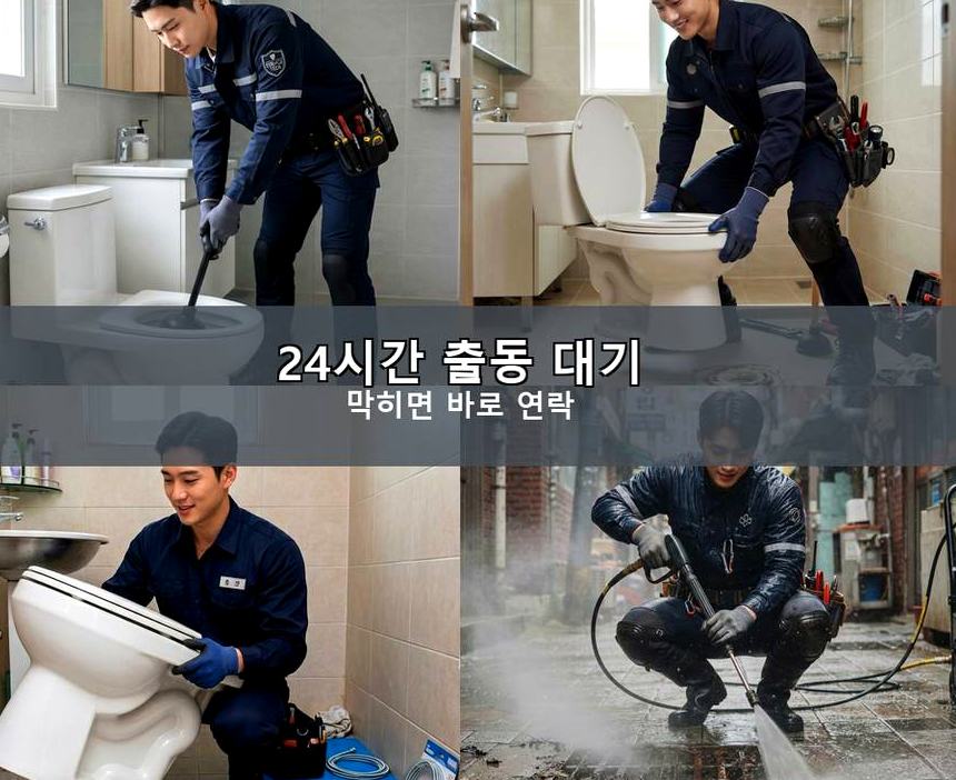 서울 서초구 양재동 하수구막힘 24시 출동 현장 작업 사진 - 배관해결사