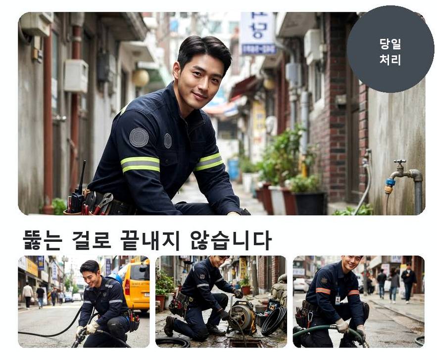 성남시중원구 여수동 오수관막힘 빠른 해결 현장 작업 사진 - 배관해결사