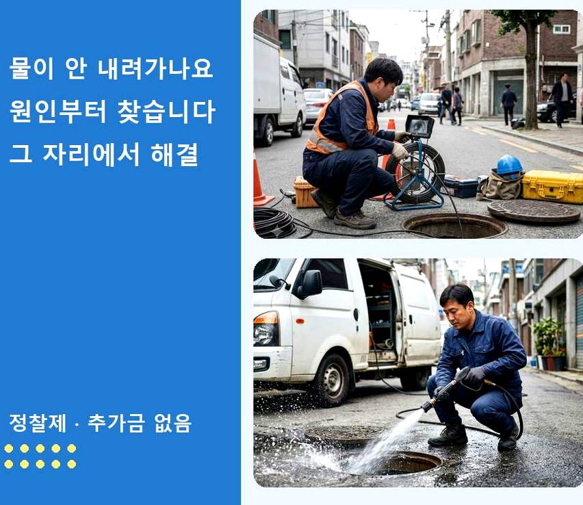 성남시중원구 여수동 하수구막힘 빠른 해결 현장 작업 사진 - 배관해결사