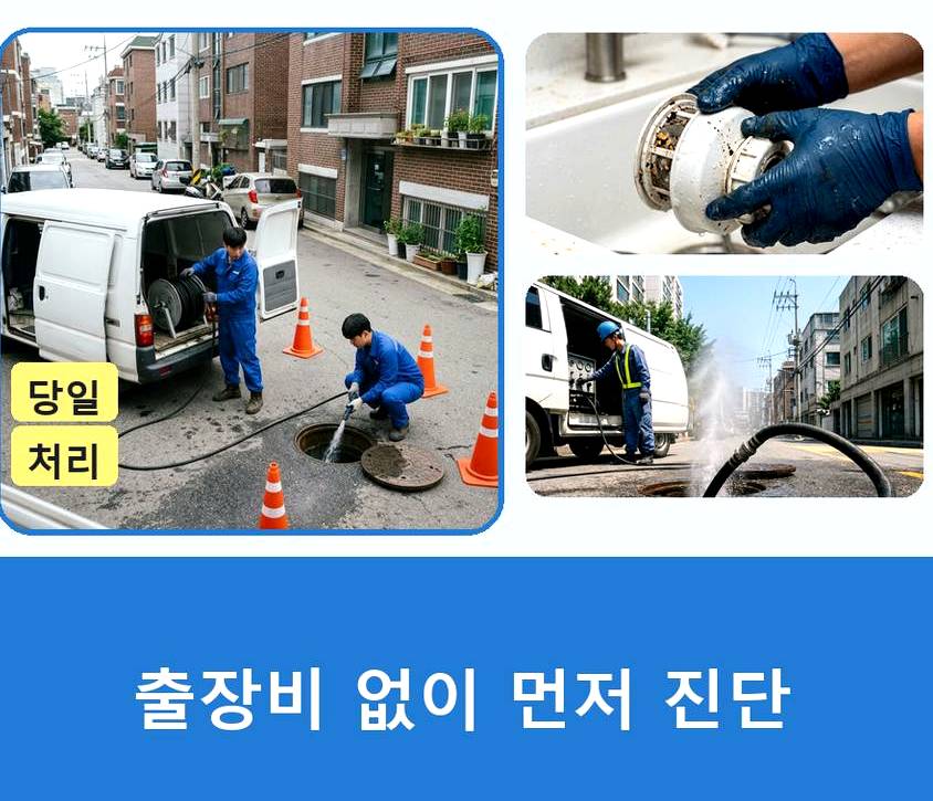 부천시원미구 역곡동 세탁기 배수구막힘 원인 진단 현장 작업 사진 - 배관해결사
