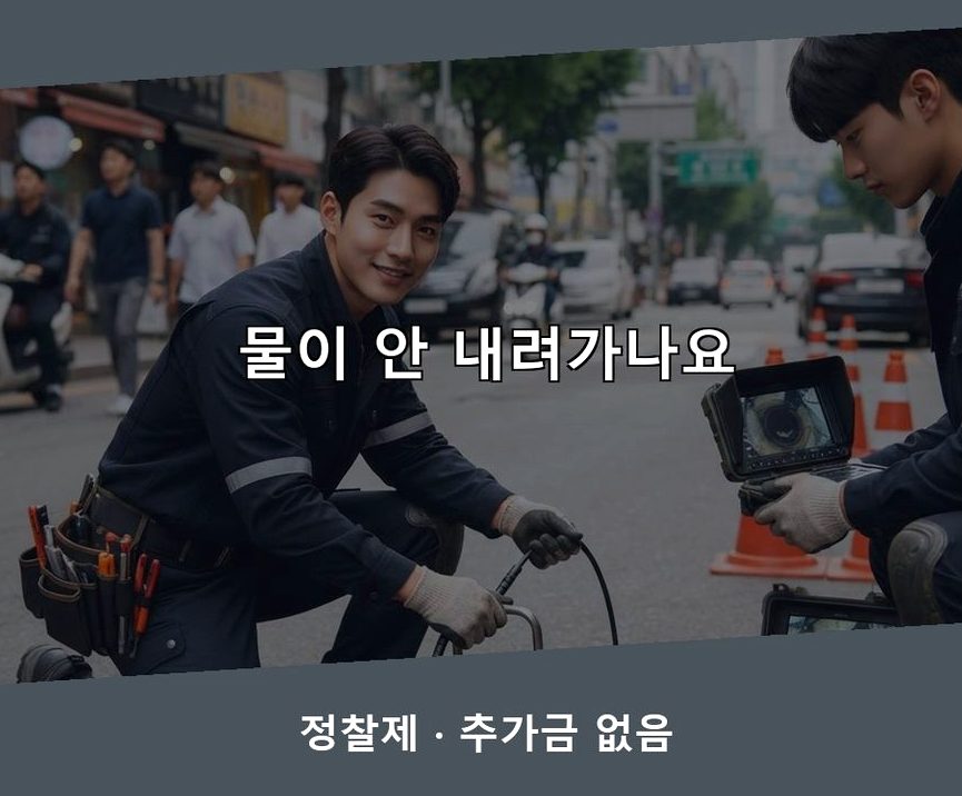 부천시원미구 역곡동 오수관막힘 전문 업체 현장 작업 사진 - 배관해결사