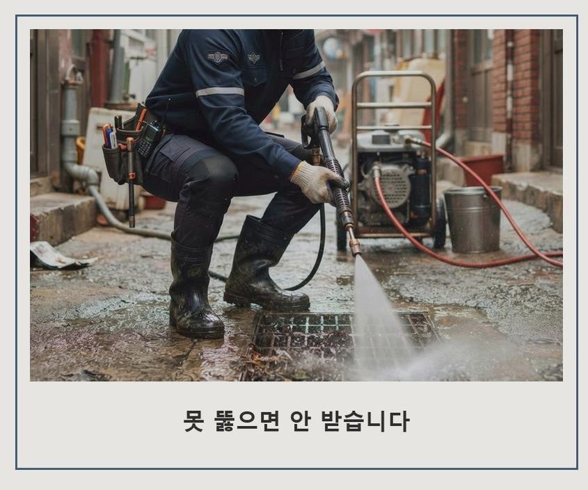 부천시원미구 역곡동 정화조막힘 원인 진단 현장 작업 사진 - 배관해결사