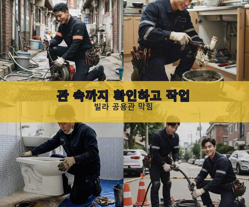 부천시원미구 역곡동 주방 하수구막힘 전문 업체 현장 작업 사진 - 배관해결사