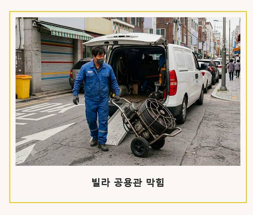 서울 은평구 역촌동 배관청소 원인 진단 현장 작업 사진 - 배관해결사