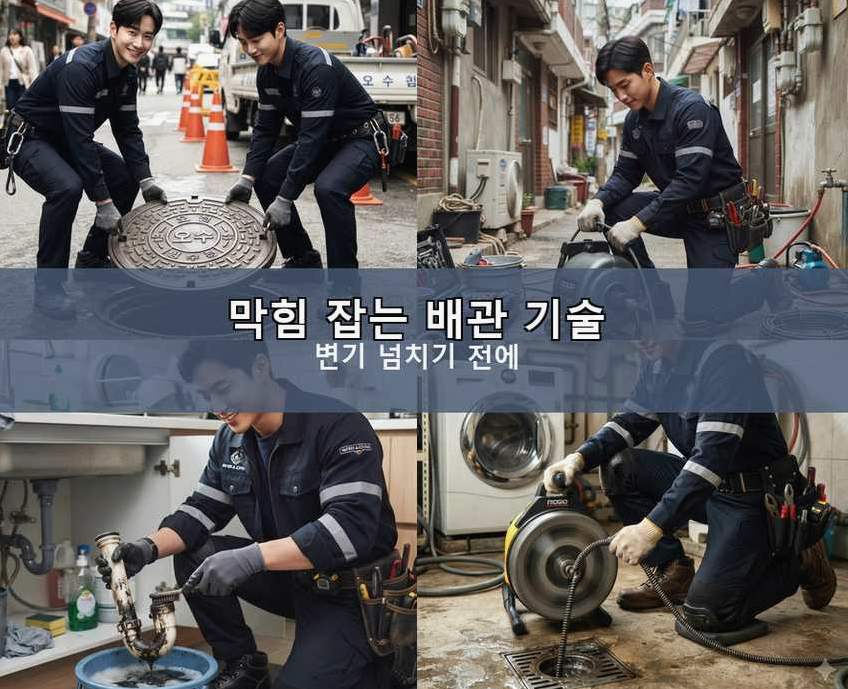 서울 마포구 연남동 변기막힘 원인 진단 현장 작업 사진 - 배관해결사