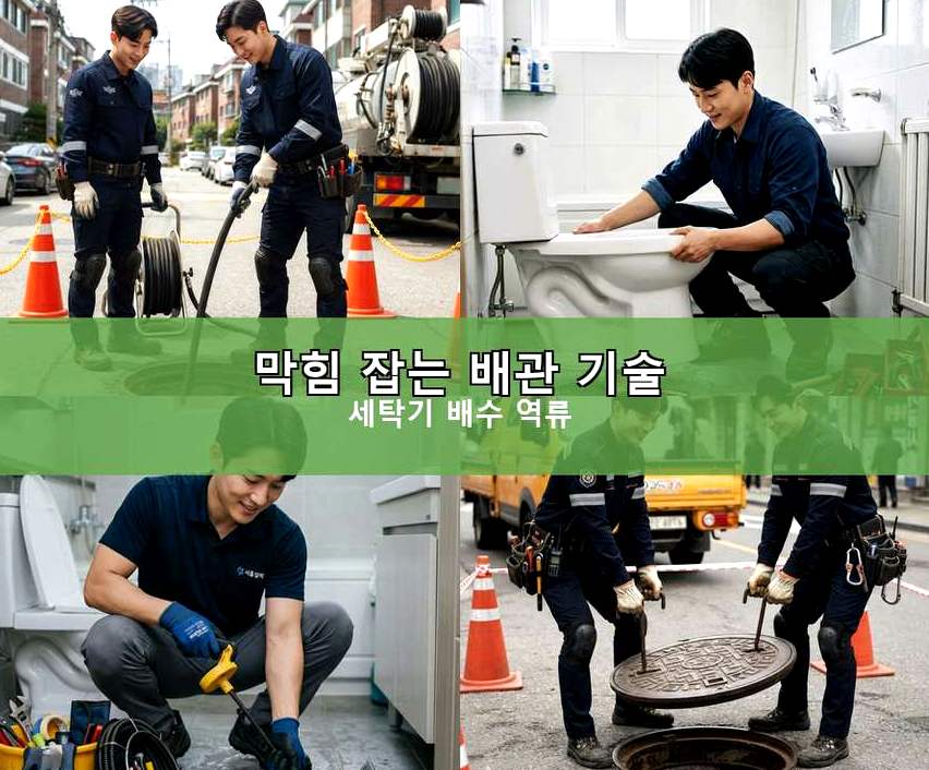 서울 마포구 염리동 배수구막힘 당일 처리 현장 작업 사진 - 배관해결사