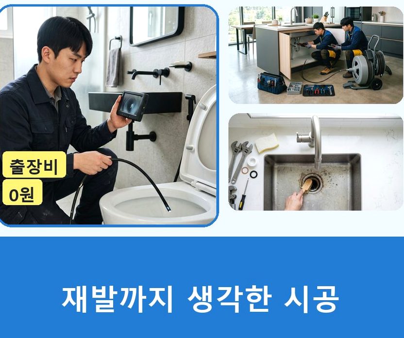 옹진군 백령면가을리 배수구막힘 고압세척·관통 작업 모습