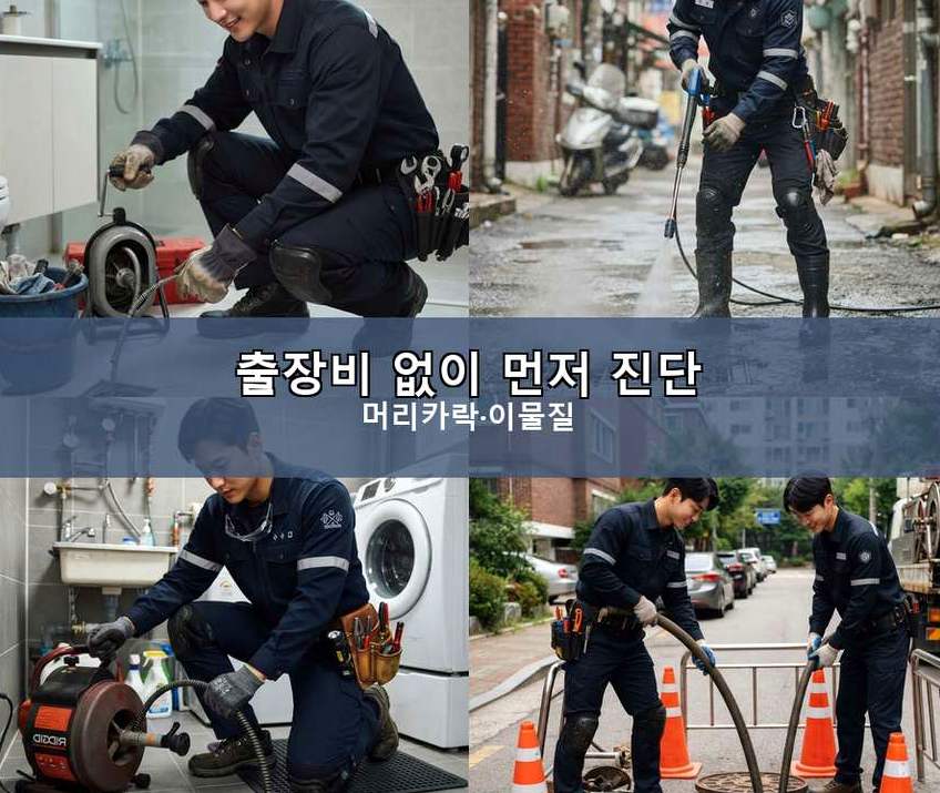 옹진군 영흥면내리 세면대막힘 뚫음 현장 작업 사진 - 배관해결사