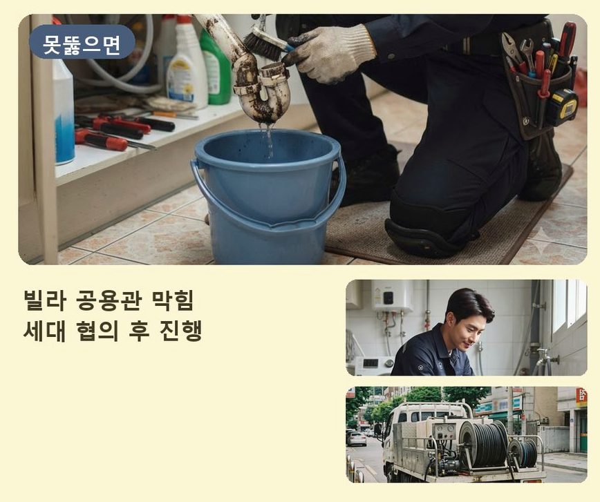 옹진군 영흥면내리 주방 하수구막힘 출장비 무료 현장 작업 사진 - 배관해결사