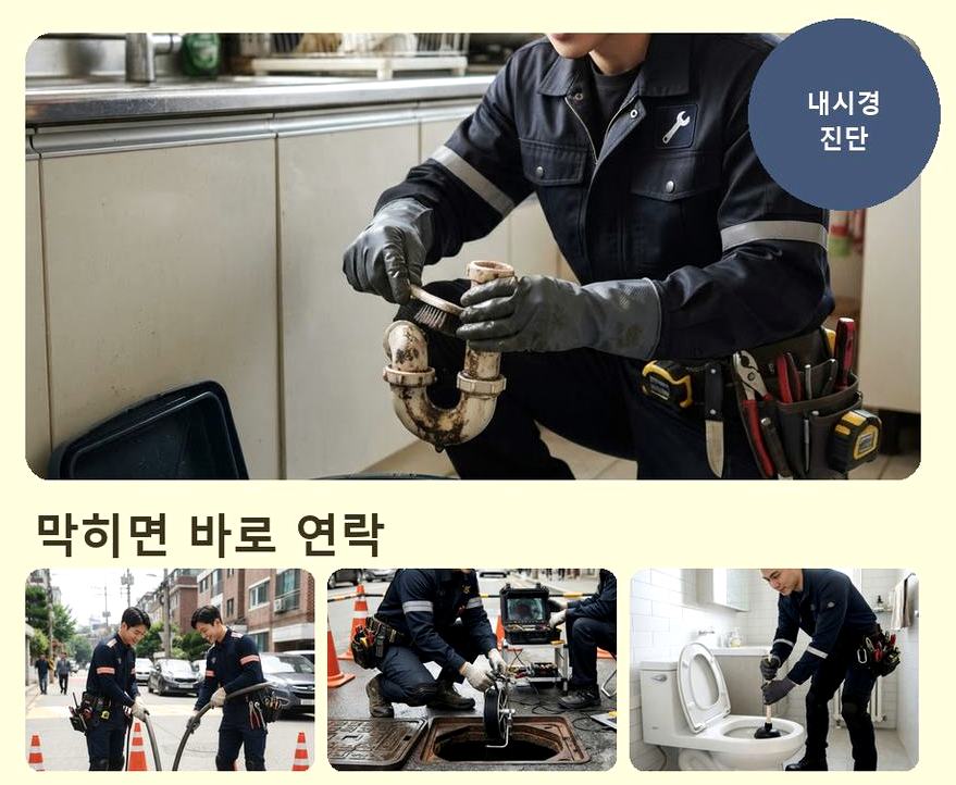 남양주시 오남읍양지리 배수구막힘 뚫음 현장 작업 사진 - 배관해결사
