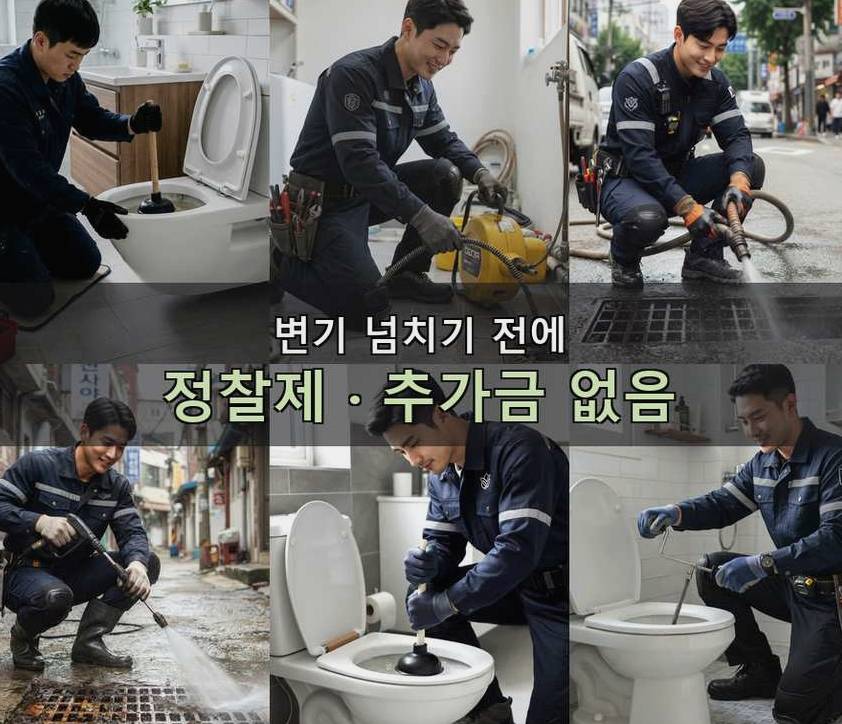 남양주시 지금동 변기막힘 고압세척·관통 작업 모습