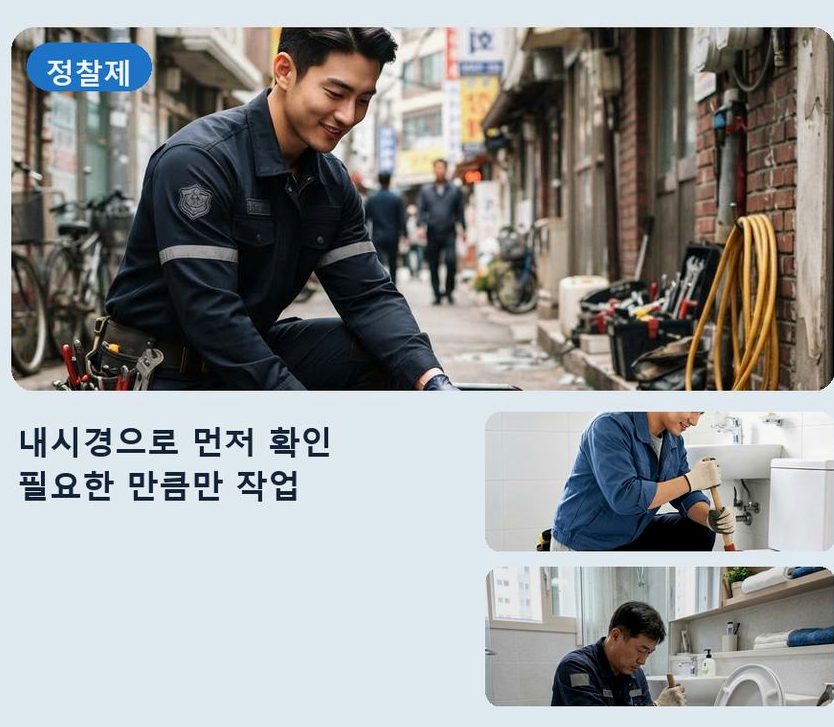 서울 중구 오장동 하수구막힘 업체 현장 작업 사진 - 배관해결사