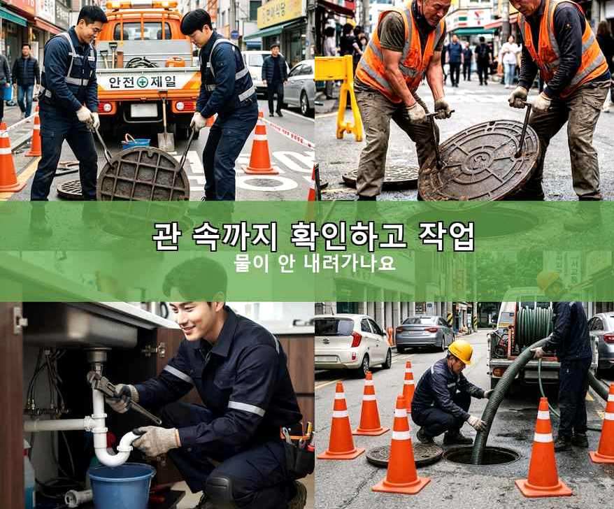 남양주시 와부읍덕소리 배수구막힘 비용 현장 작업 사진 - 배관해결사