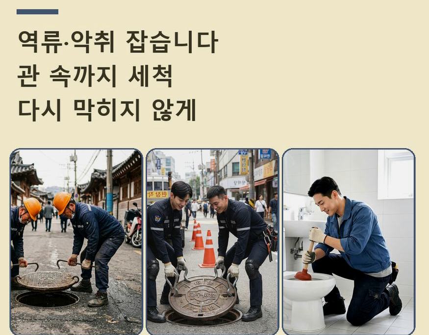서울 용산구 용문동 하수구막힘 빠른 해결 현장 작업 사진 - 배관해결사