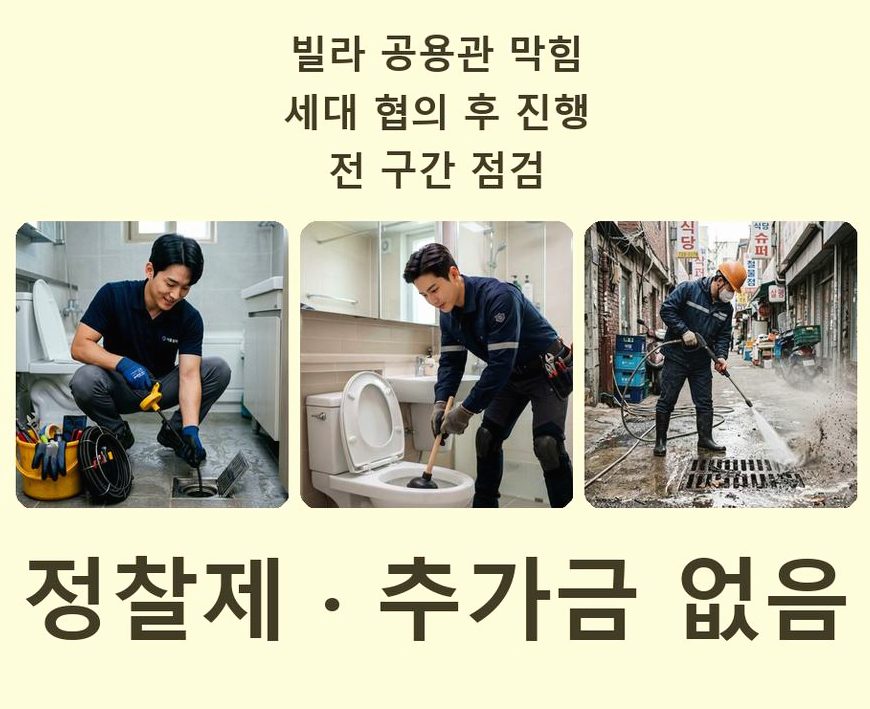 서울 강북구 우이동 배수구막힘 가격 안내 현장 작업 사진 - 배관해결사