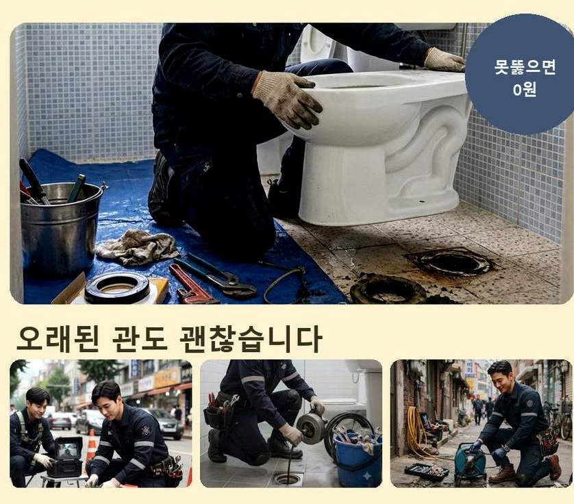 서울 강북구 우이동 싱크대막힘 야간 출동 현장 작업 사진 - 배관해결사