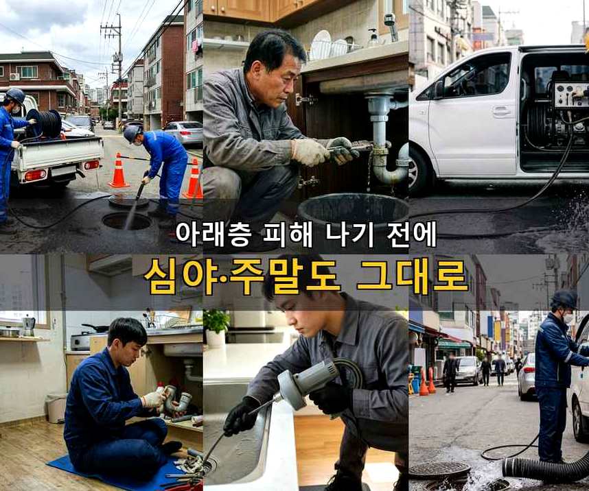안산시단원구 원곡동 변기막힘 뚫음 현장 작업 사진 - 배관해결사