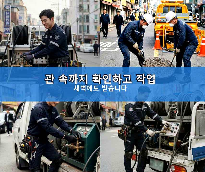 부천시원미구 원미동 배관청소 당일 처리 현장 작업 사진 - 배관해결사
