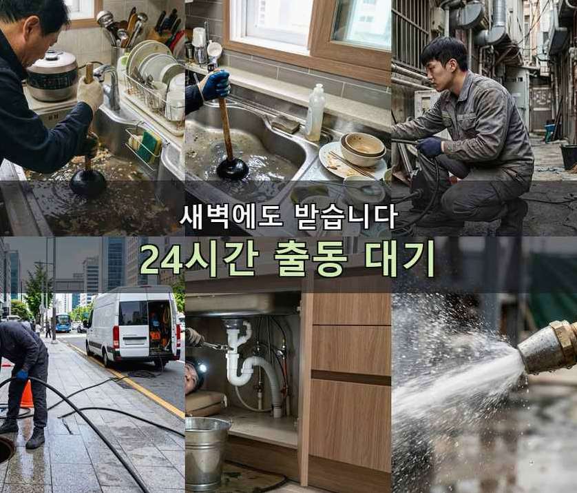 용인시처인구 원삼면가재월리 싱크대막힘 24시 출동 현장 작업 사진 - 배관해결사