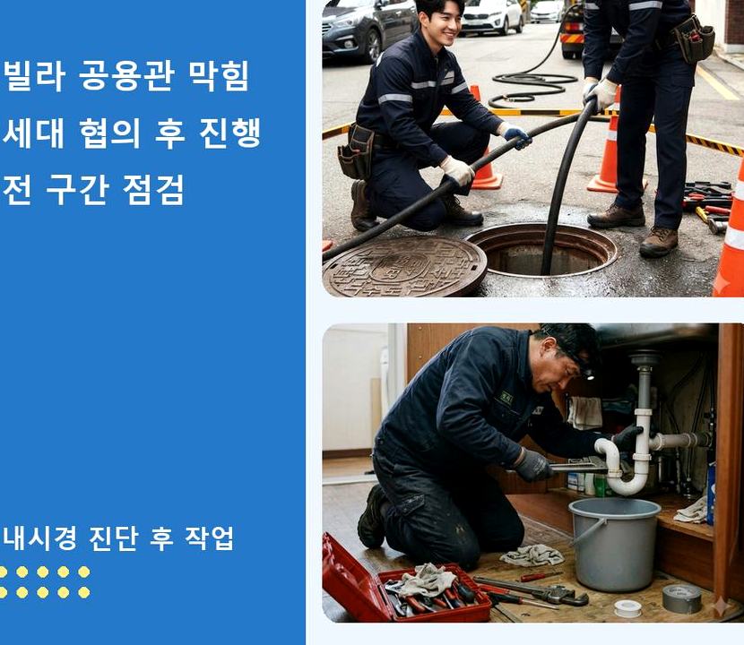 시흥시 월곶동 하수구막힘 업체 현장 작업 사진 - 배관해결사