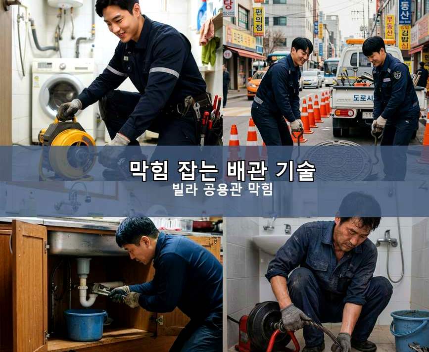 이천시 구시리 배수구막힘 고압세척·관통 작업 모습