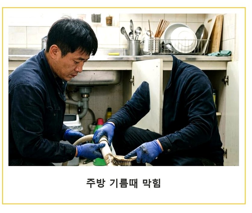 성남시중원구 은행동 주방 하수구막힘 업체 현장 작업 사진 - 배관해결사