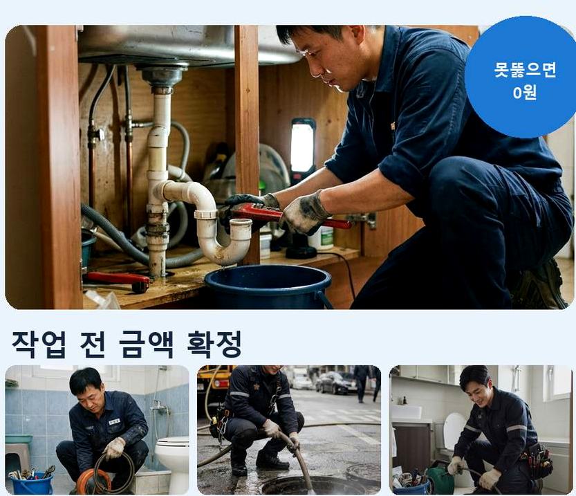 이천시 갈산동 세면대막힘 긴급출동 현장 작업 사진 - 배관해결사