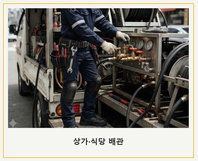 이천시 갈산동 오수관막힘 업체 현장 작업 사진 - 배관해결사