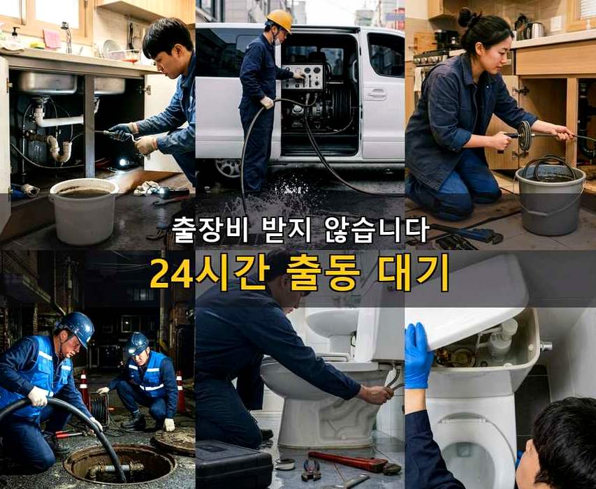이천시 갈산동 정화조막힘 긴급출동 현장 작업 사진 - 배관해결사