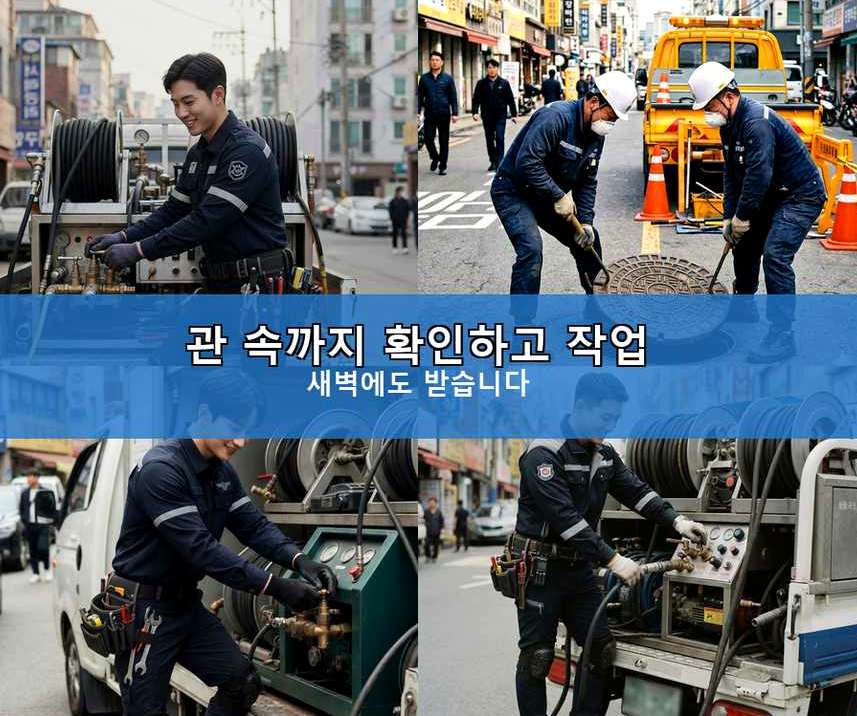 이천시 율현동 하수구막힘 출장비 무료 현장 작업 사진 - 배관해결사