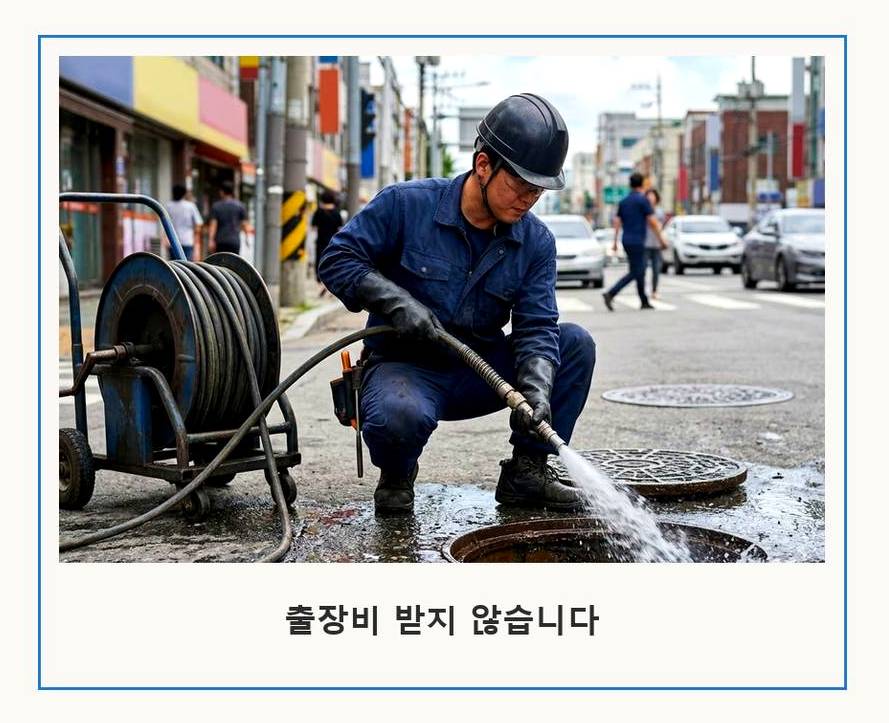 평택시 이충동 하수구막힘 전문 업체 현장 작업 사진 - 배관해결사